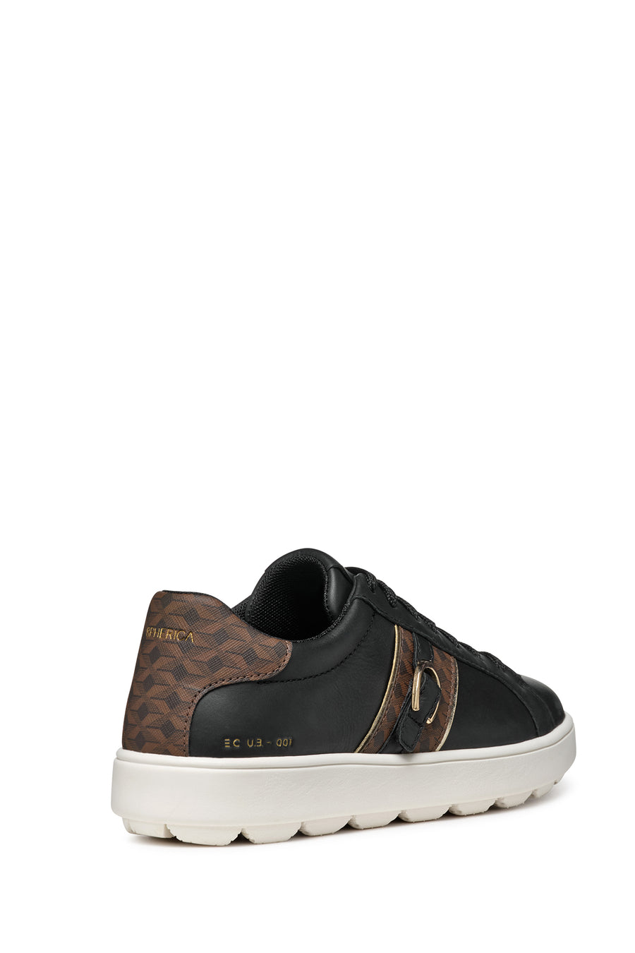 Geox Women's Black Spherica Ecub-1 Lace-up Leather Sneaker