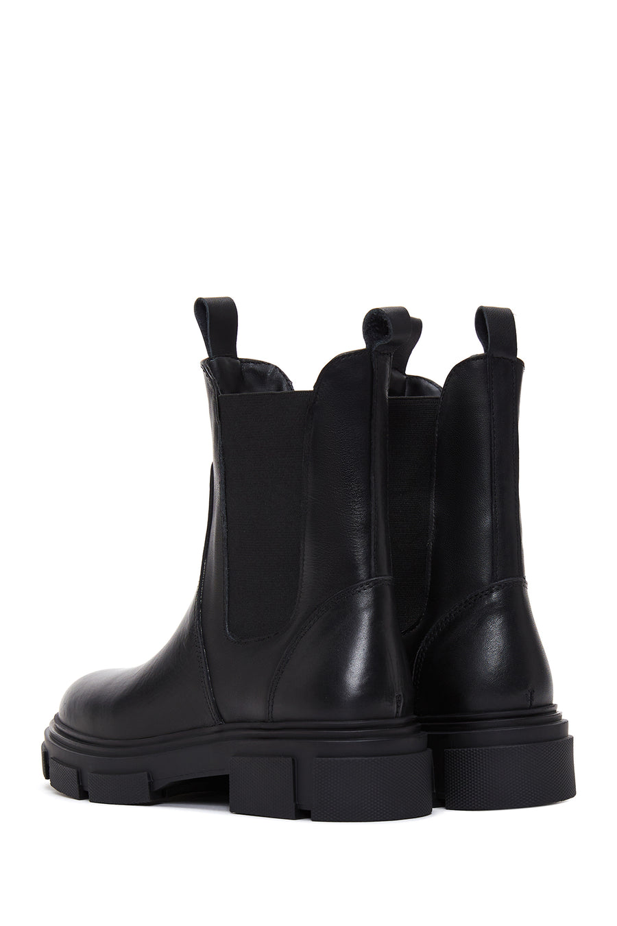Women's Black Leather Chelsea Boots