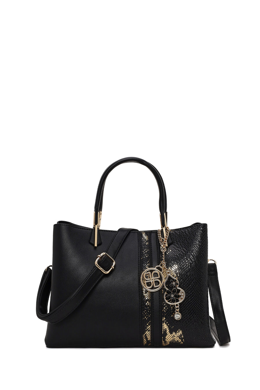 Woman Black Printed Long-Strap Shoulder Bag WB200022SK | Derimod