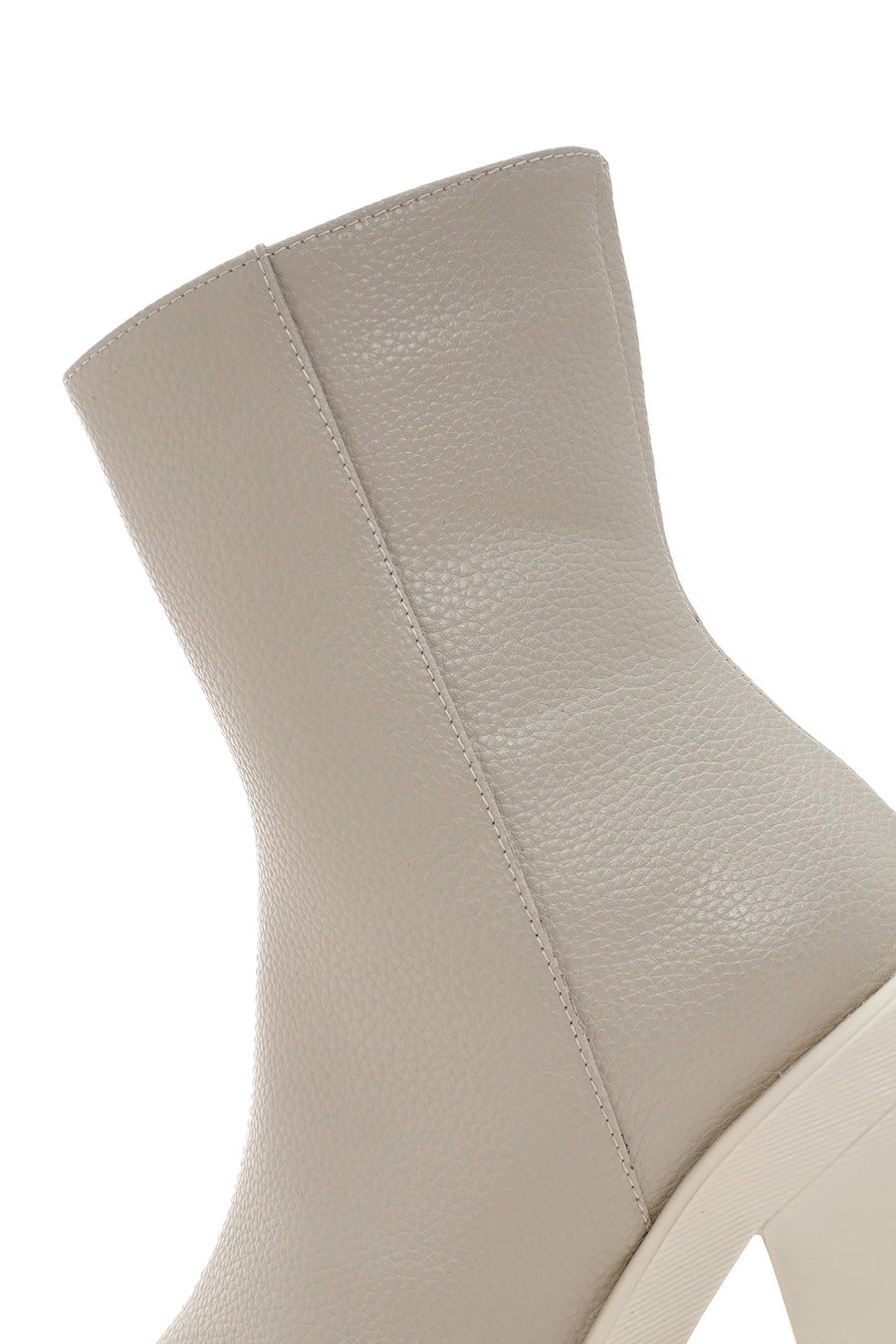 Women's Beige Zippered Heeled Casual Boots