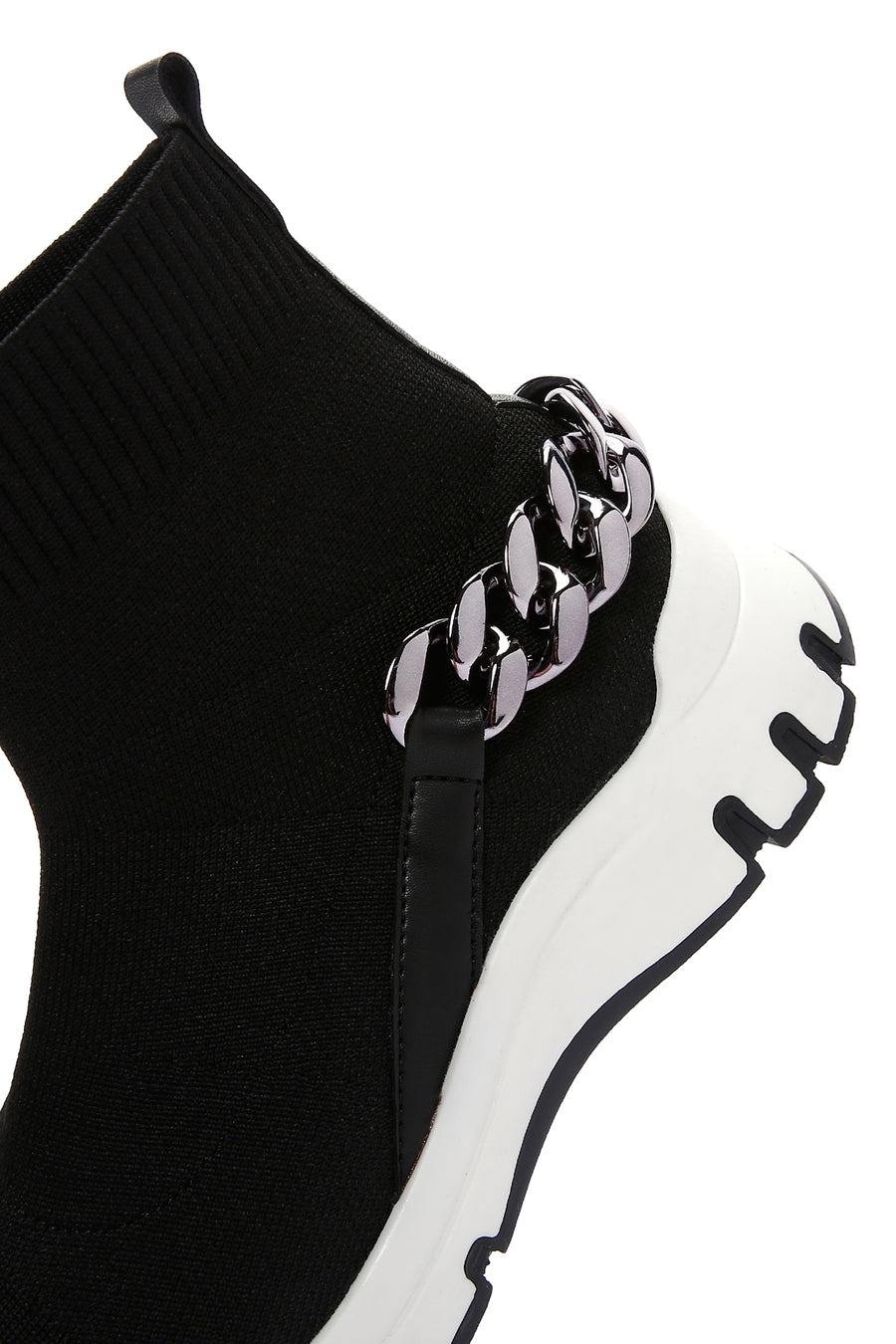 Kadın Siyah Zincir Aksesuarlı Bilekli Sneaker Bot