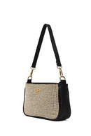 Women's Black Long Strap Straw Shoulder Bag | Derimod