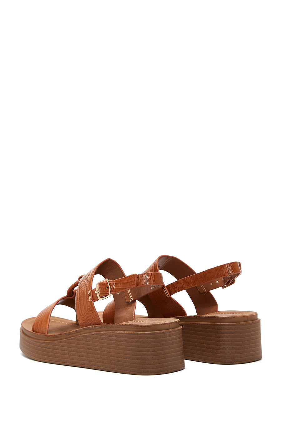 Women's Tan Ankle Strap Thick Soled Sandals