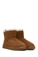 Woman Camel Suede Teddy Boots | Derimod