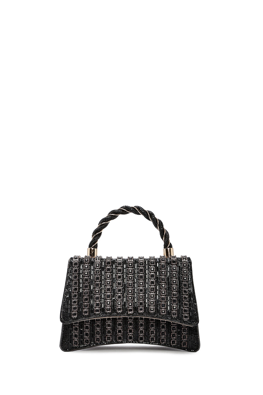 Women's Anthracite Long Strap Stone Mini Handbag