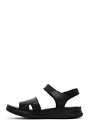 Kadın Siyah Deri Comfort Sandalet | Derimod