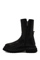 Harley Davidson Woman Black River Zip Closure Thick-Soled Leather Boots | Derimod