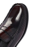 Men's Burgundy Leather Classic Loafer | Derimod