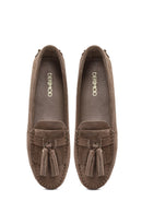 Women's Mink Tassel Suede Leather Loafer | Derimod