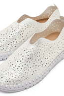 Woman White Fabric Comfort Shoes | Derimod