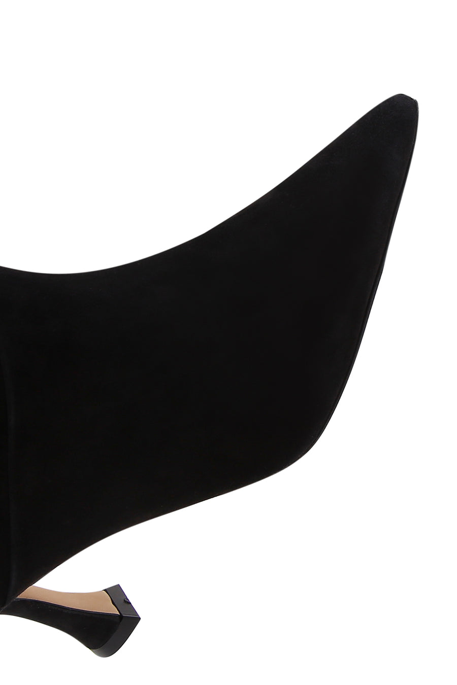 Women's Black Heeled Suede Leather Boots