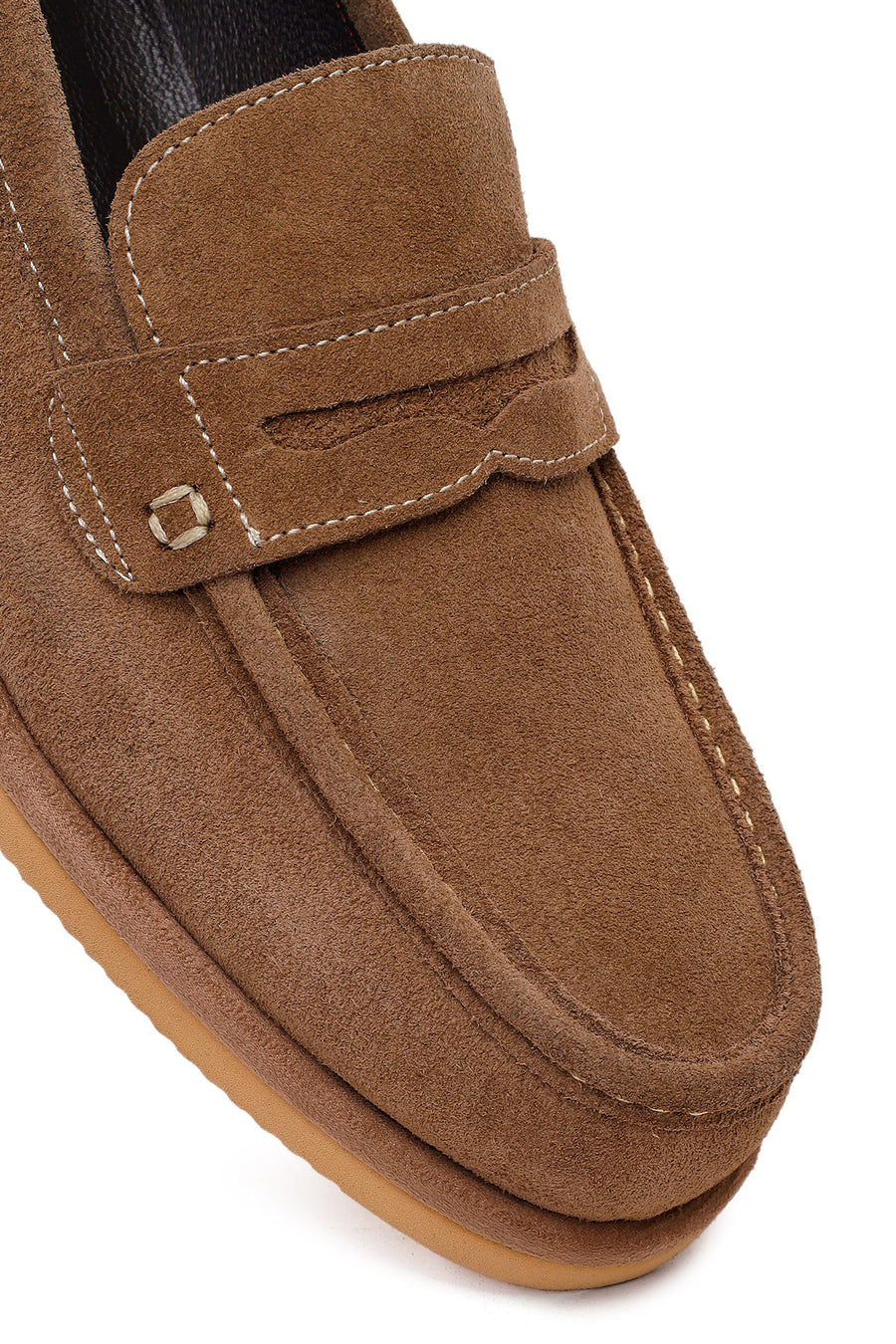 Erkek Vizon Süet Deri Casual Loafer
