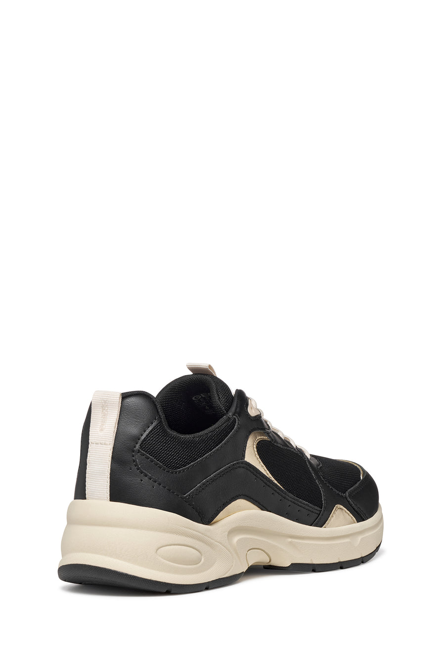 Geox Women Black D Zarvıa A - Mesh+Pearl.Gbk Lace-Up Thick Sole Leather Sneaker