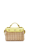 Women's Yellow Accessory Long Strap Straw Crossbody Bag | Derimod
