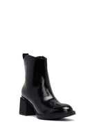 Woman Black Zip Closure Chunky-Heeled Boots | Derimod