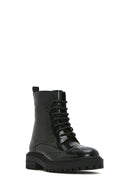 Women's Black Zippered Leather Boots | Derimod