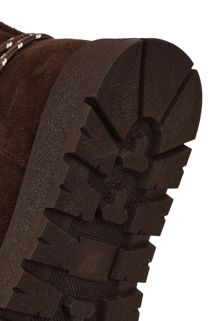 Woman Brown Lace-up Thick-soled Suede Teddy Boots
