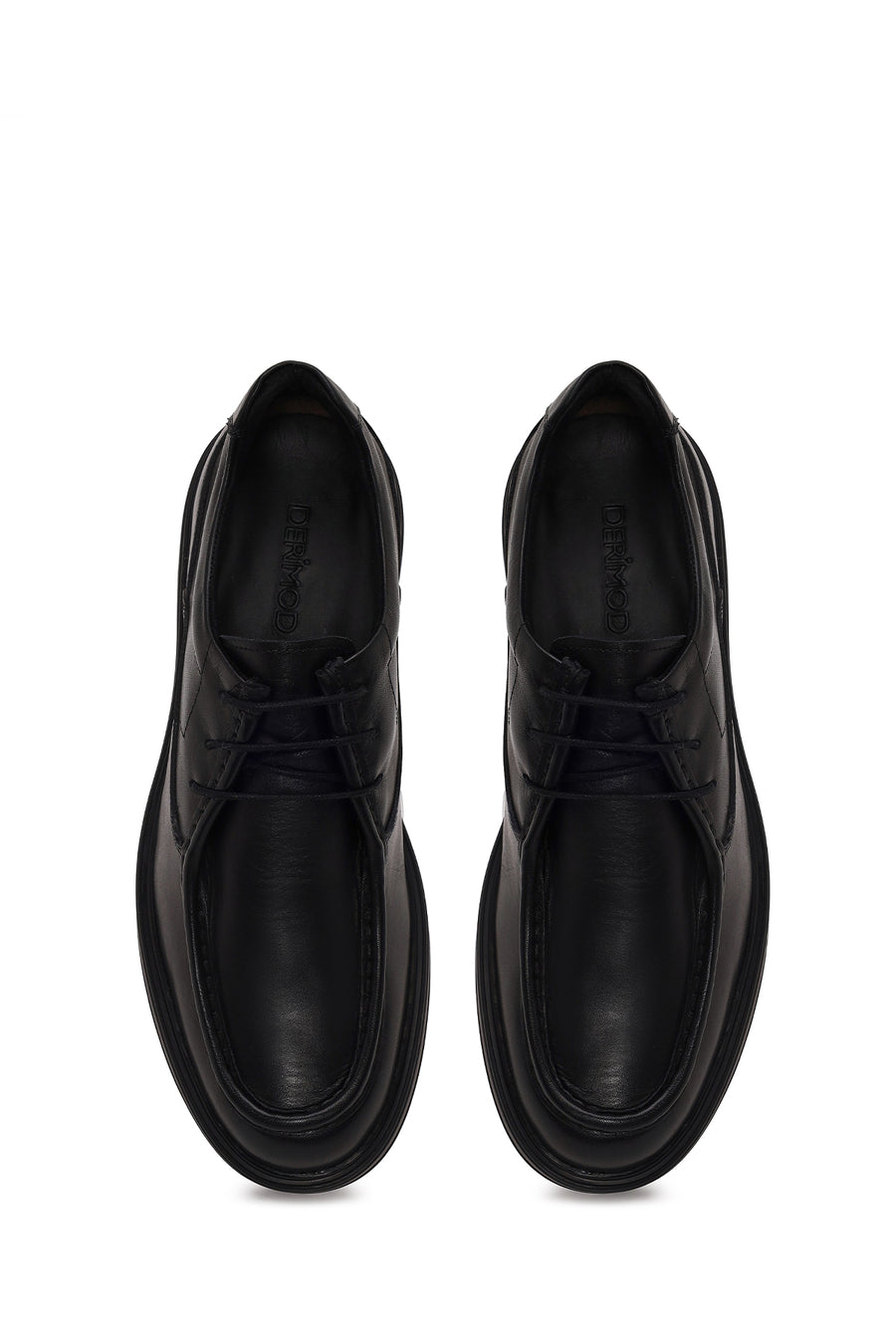 Male Black Lace-Up Leather Casual Shoes