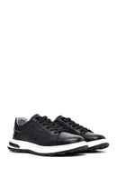 Men's Black Lace-up Thick-Sole Leather Sneaker | Derimod