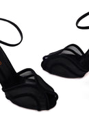 Woman Black Ankle-Buckle High Thin-Heeled Leather Sandal | Derimod