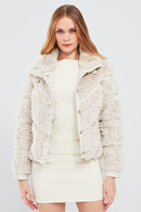 Melrose Women's White Teddy Leather Jacket | Derimod