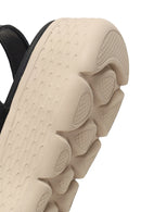Woman Black Thick-Soled Fabric Comfort Sandal | Derimod