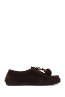 Woman Brown Lace-up Tasselled Suede Casual Shoes | Derimod