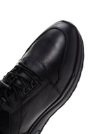 Men's Black Lace-Up Leather Casual Sneaker | Derimod