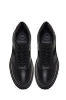 Men's Black Lace-Up Leather Casual Sneaker | Derimod