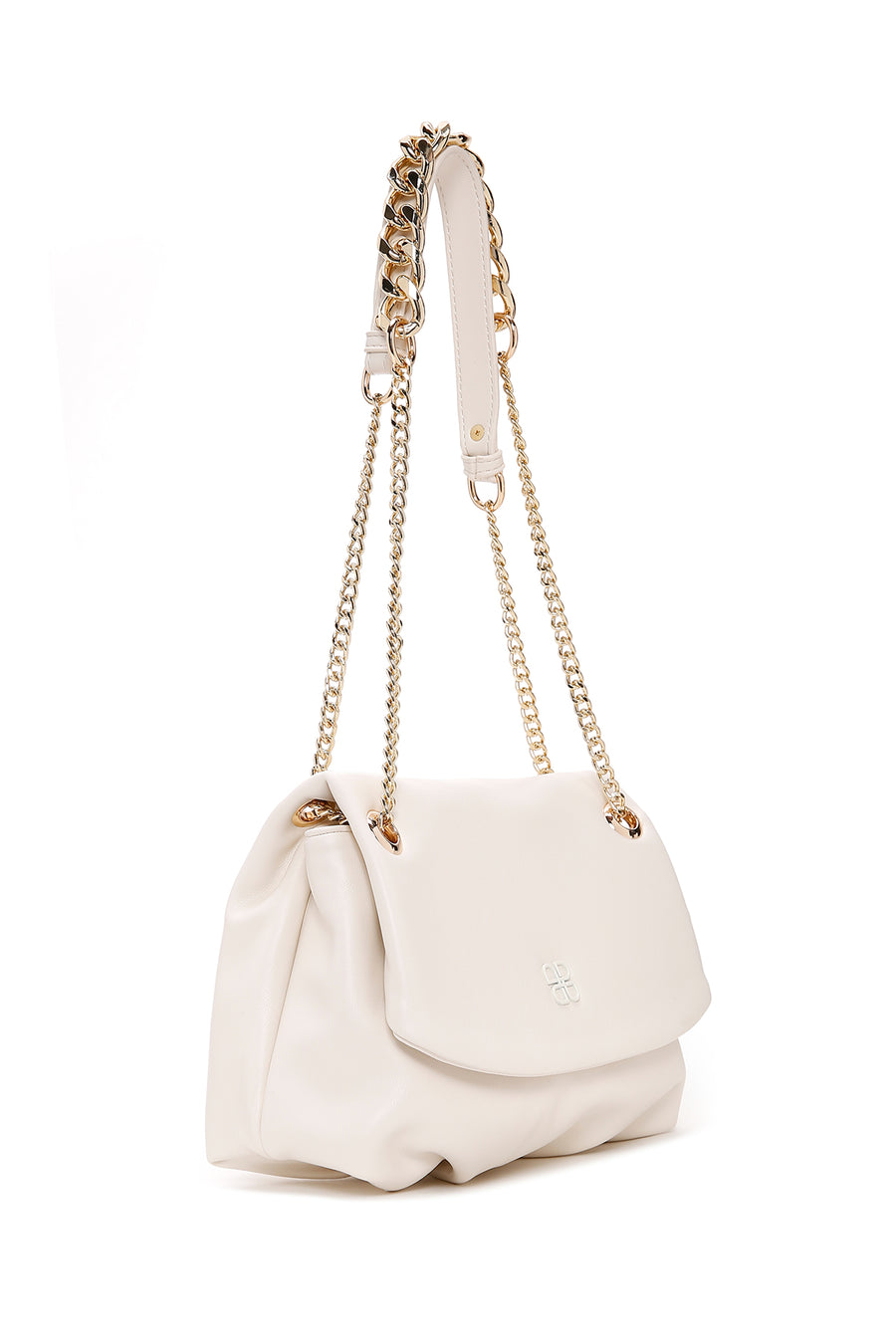 Women's Cream Long Strap Shoulder Bag
