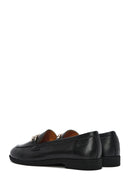 Women's Black Buckle Leather Loafer | Derimod