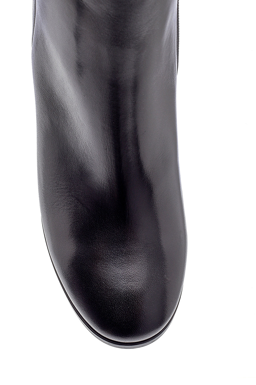 Women's Leather Heel Detailed Boots