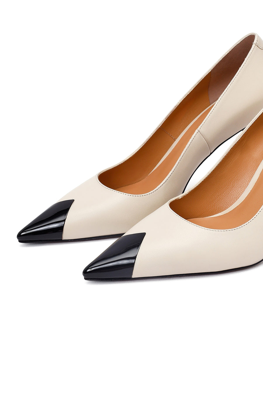 Kadın Krem İnce Topuklu Deri Stiletto
