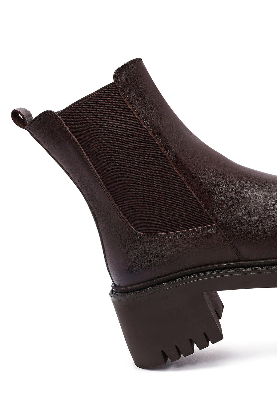 Woman Brown Chunky-heeled Leather Chelsea Boots