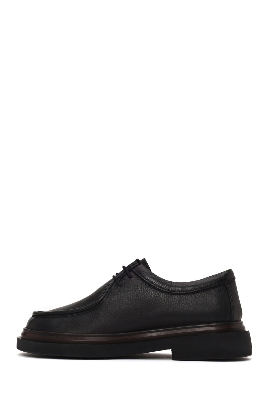 Male Black Lace-up Leather Casual Shoes