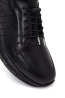 Male Black Lace-up Leather Sneaker | Derimod