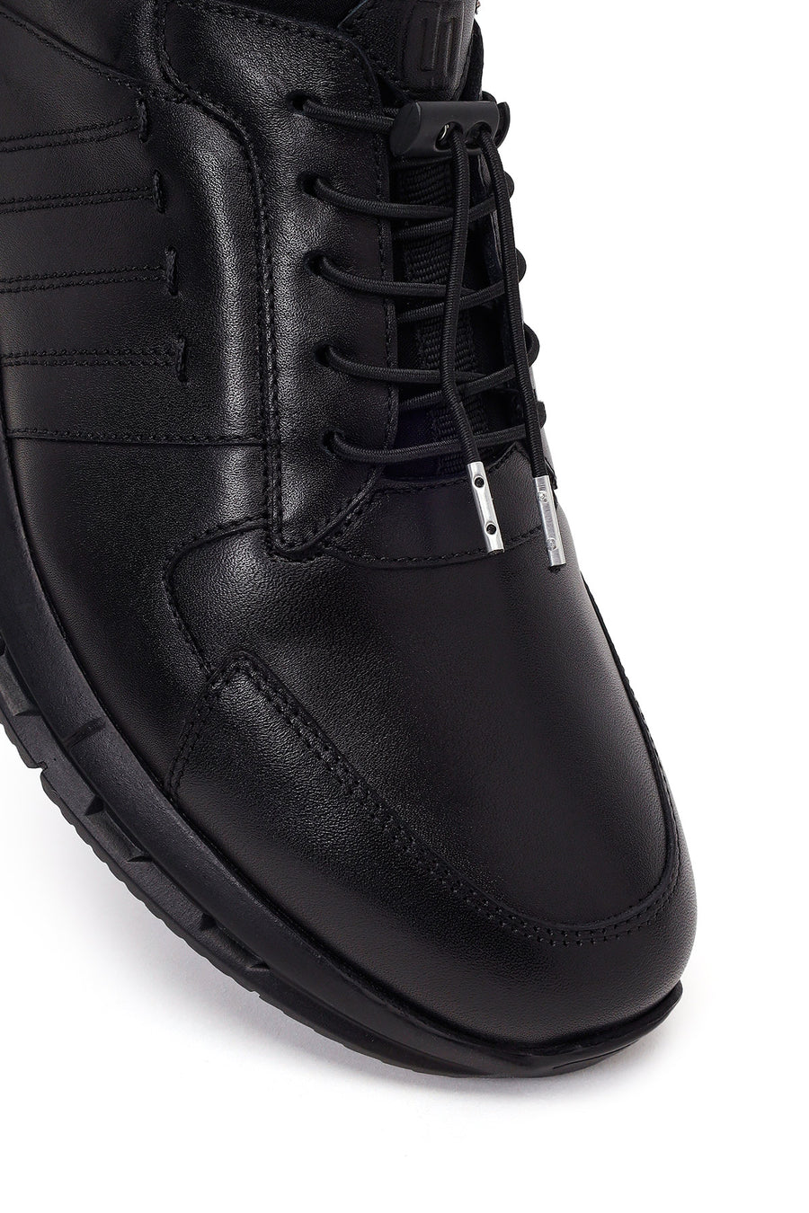 Male Black Lace-up Leather Sneaker