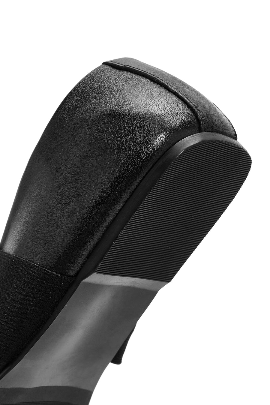 Women's Black Buckle Detailed Leather Ballerinas
