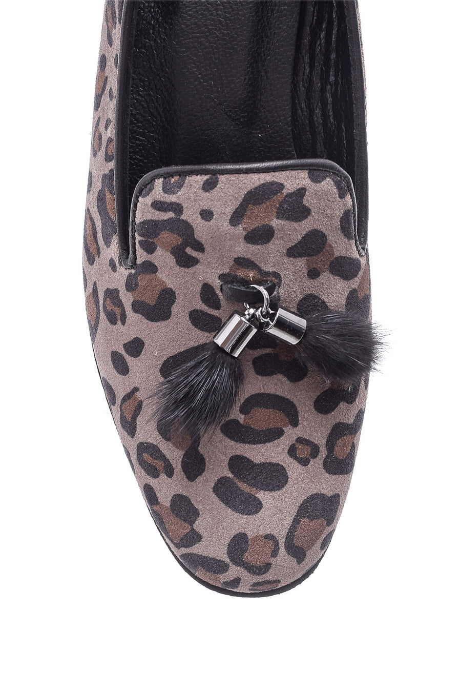 Kadın Deri Leopar Desenli Loafer