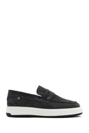 Men's Gray Suede Leather Casual Loafer | Derimod