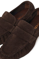 Women's Brown Suede Leather Masculine Loafer | Derimod