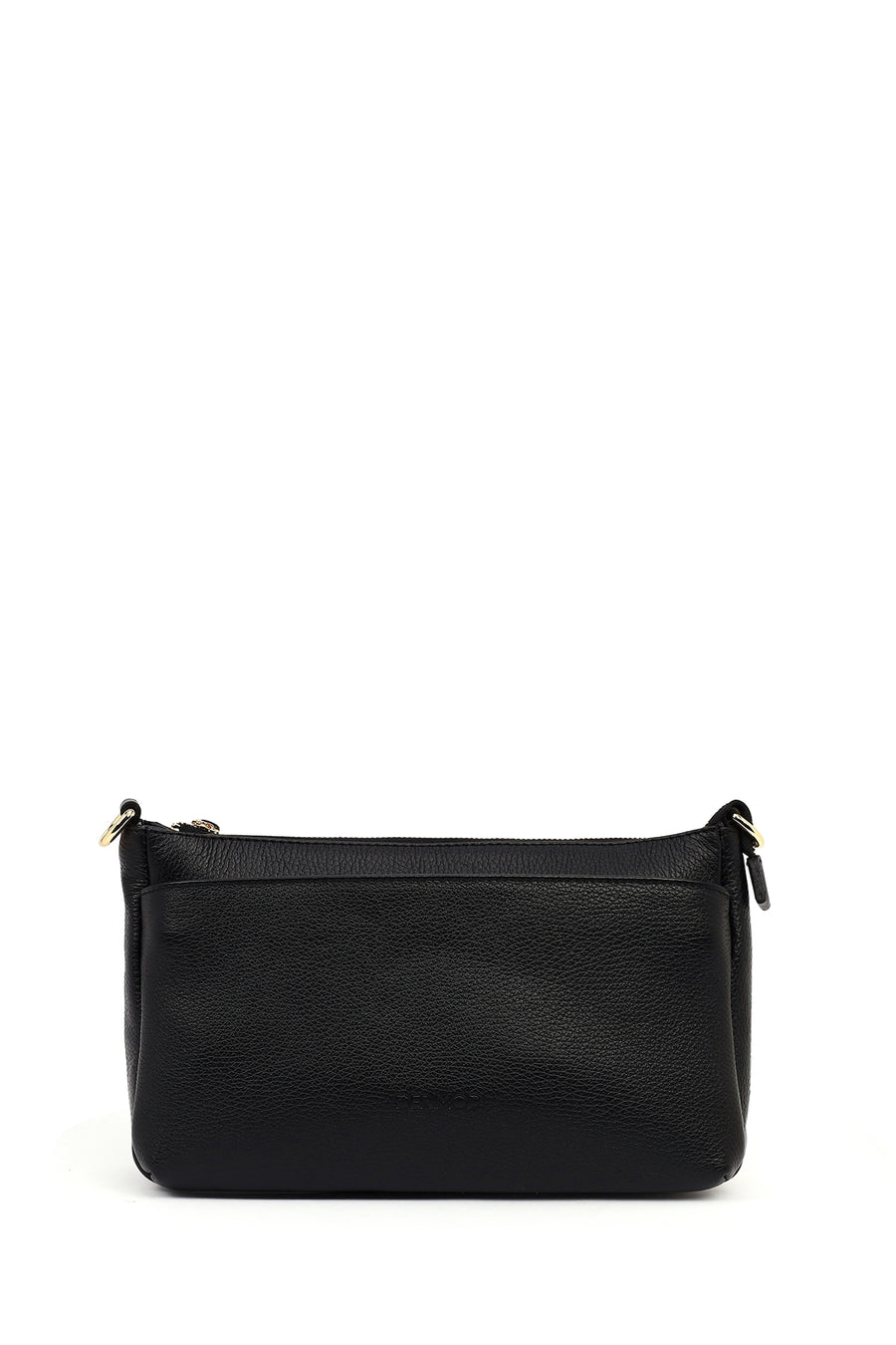 Woman Black Long-Strap Leather Shoulder Bag