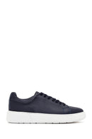 Male Navy Lace-up Leather Sneaker | Derimod