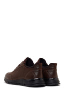 Erkek Kahverengi Bağcıklı Deri Casual Sneaker | Derimod
