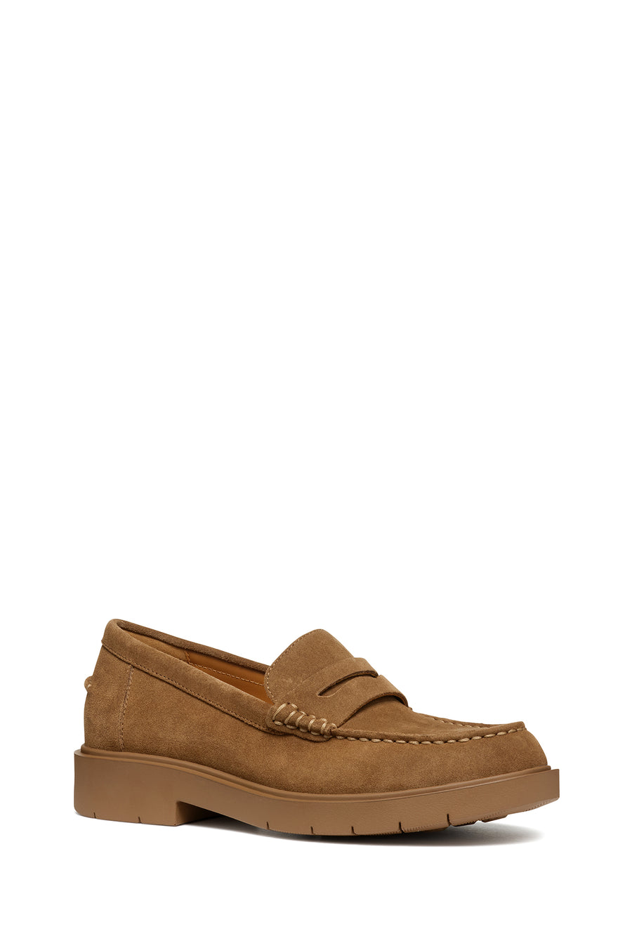 Geox Women's Tan Spherica Ec1 Suede Masculine Loafer