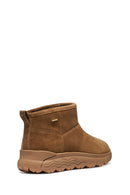 Geox Women Tan D Spherica 4X4 B Abx B - Suede Suede Leather Teddy Boot | Derimod
