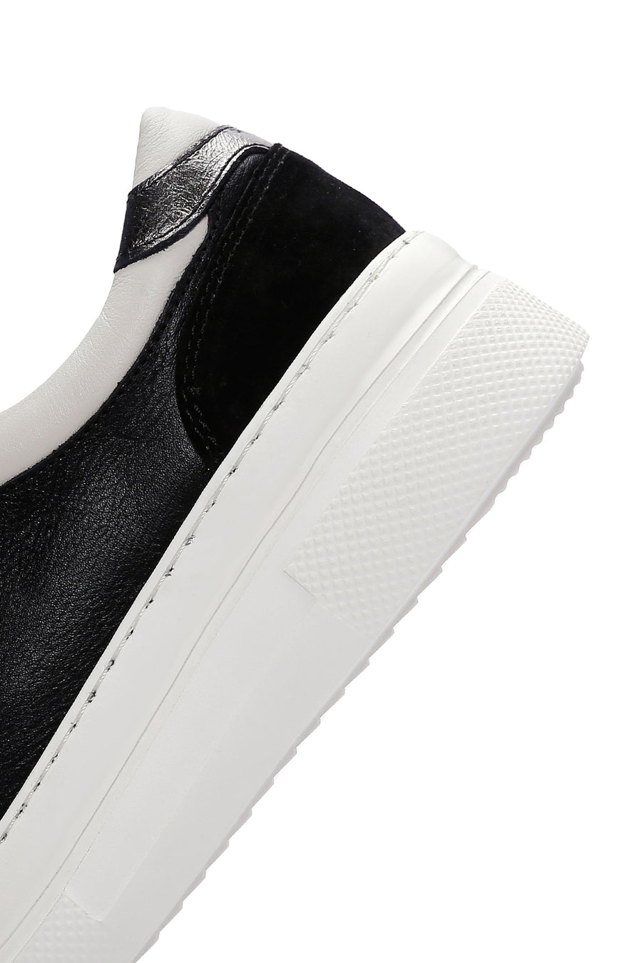 Women's Black Lace-Up High Heel Leather Sneakers