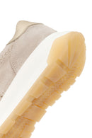 Kadın Bej Bağcıklı Kalın Tabanlı Süet Deri Sneaker | Derimod