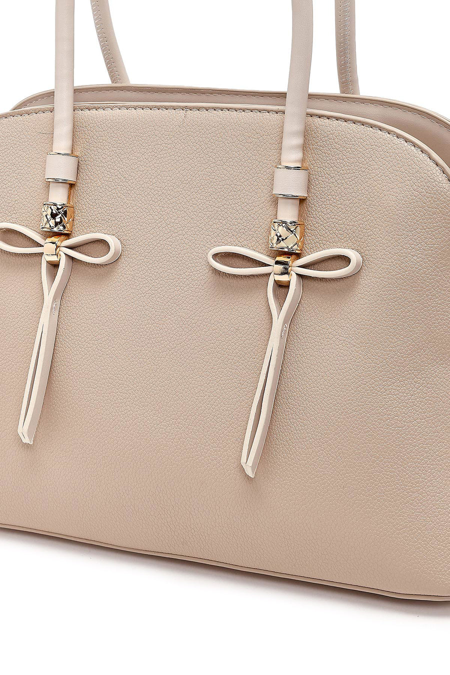 Women's Cream Long Strap Classic Handbag