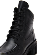 Women's Black Leather Lace-Up Boots | Derimod